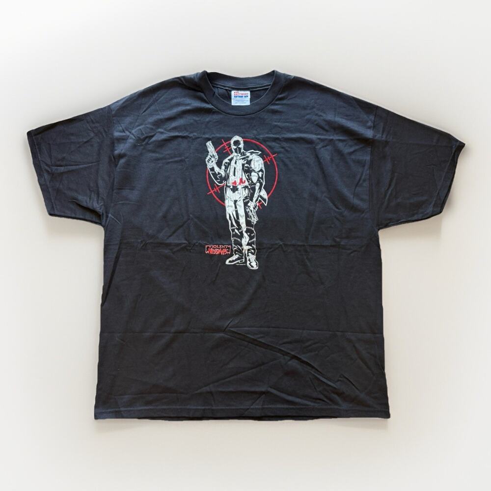 2001 Violent Messiahs Comic Shirt XL Hanes Tag Gun Art Black Tee Deadstock USA